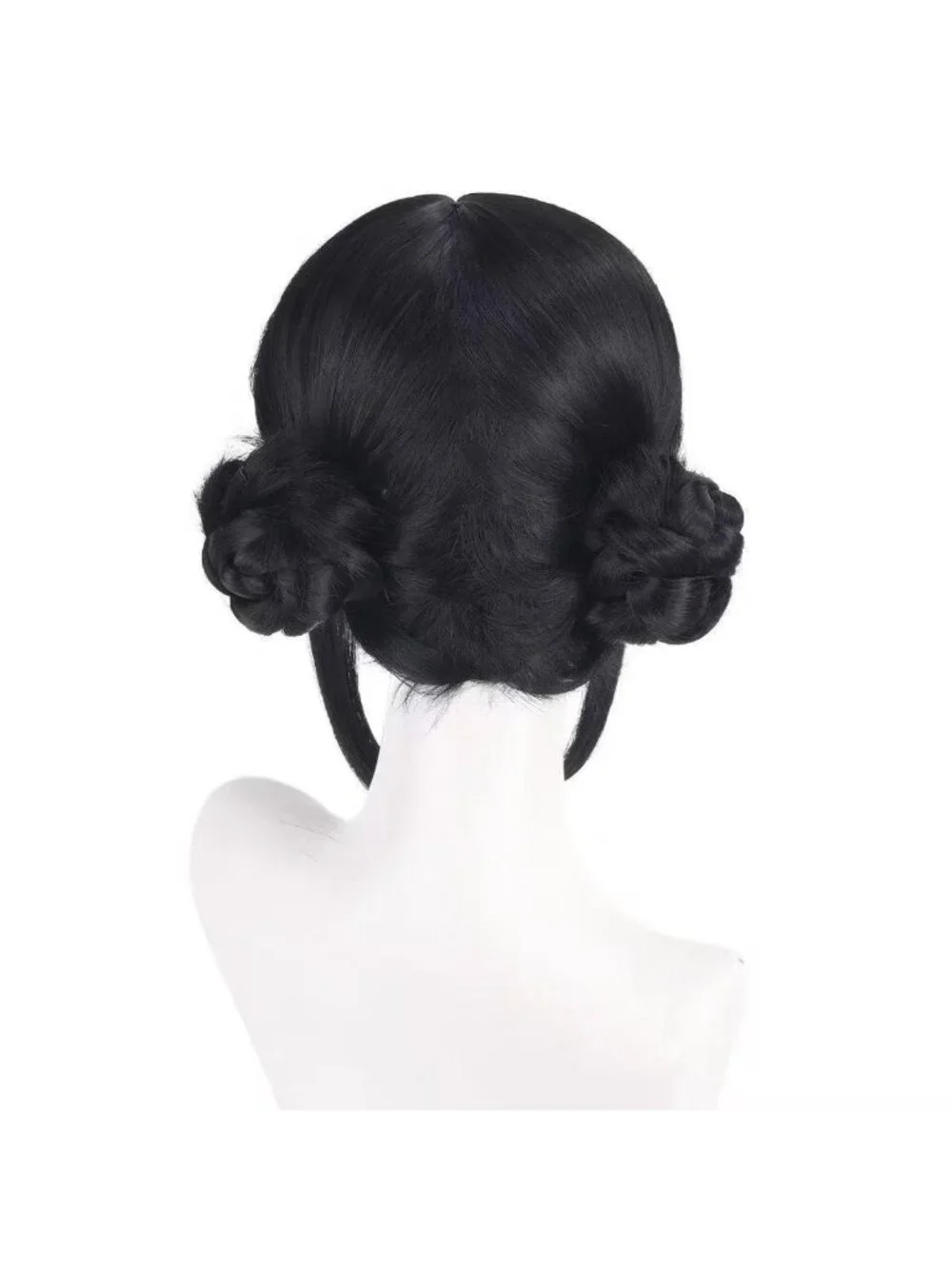 Women's Black Synthetic Fiber Cosplay Halloween Costume Double Braid Wigs